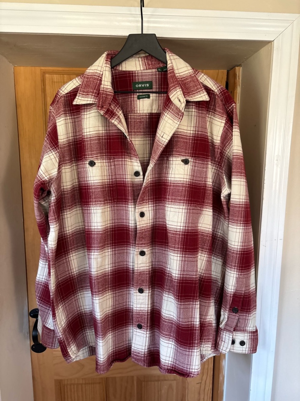 Orvis Perfect Flannel Shirt Button Down, Plaid Cotton Outdoorsman Crimson XLT - Picture 13 of 13